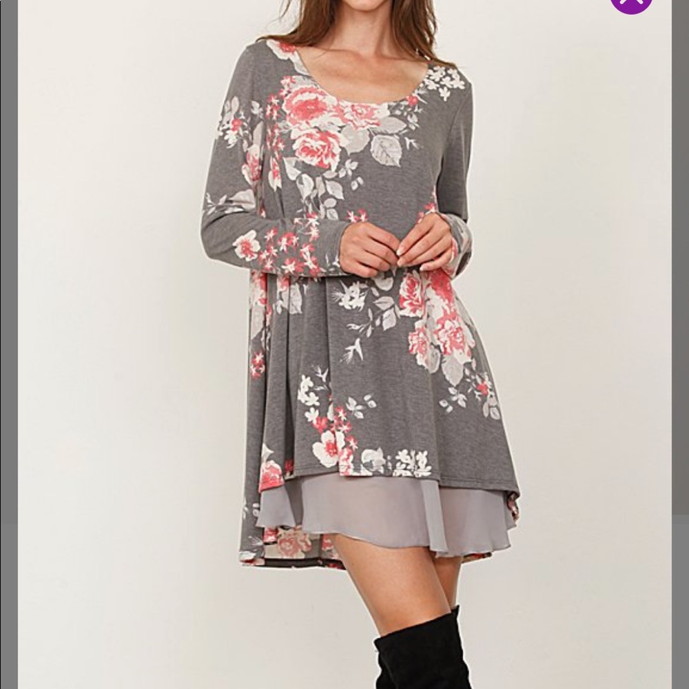Vintage Floral Layered Dress - Picture 1 of 5